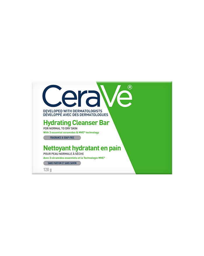 Hydrating Mild Soap Free Cleanser Bar for Soft Smooth Skin CeraVe