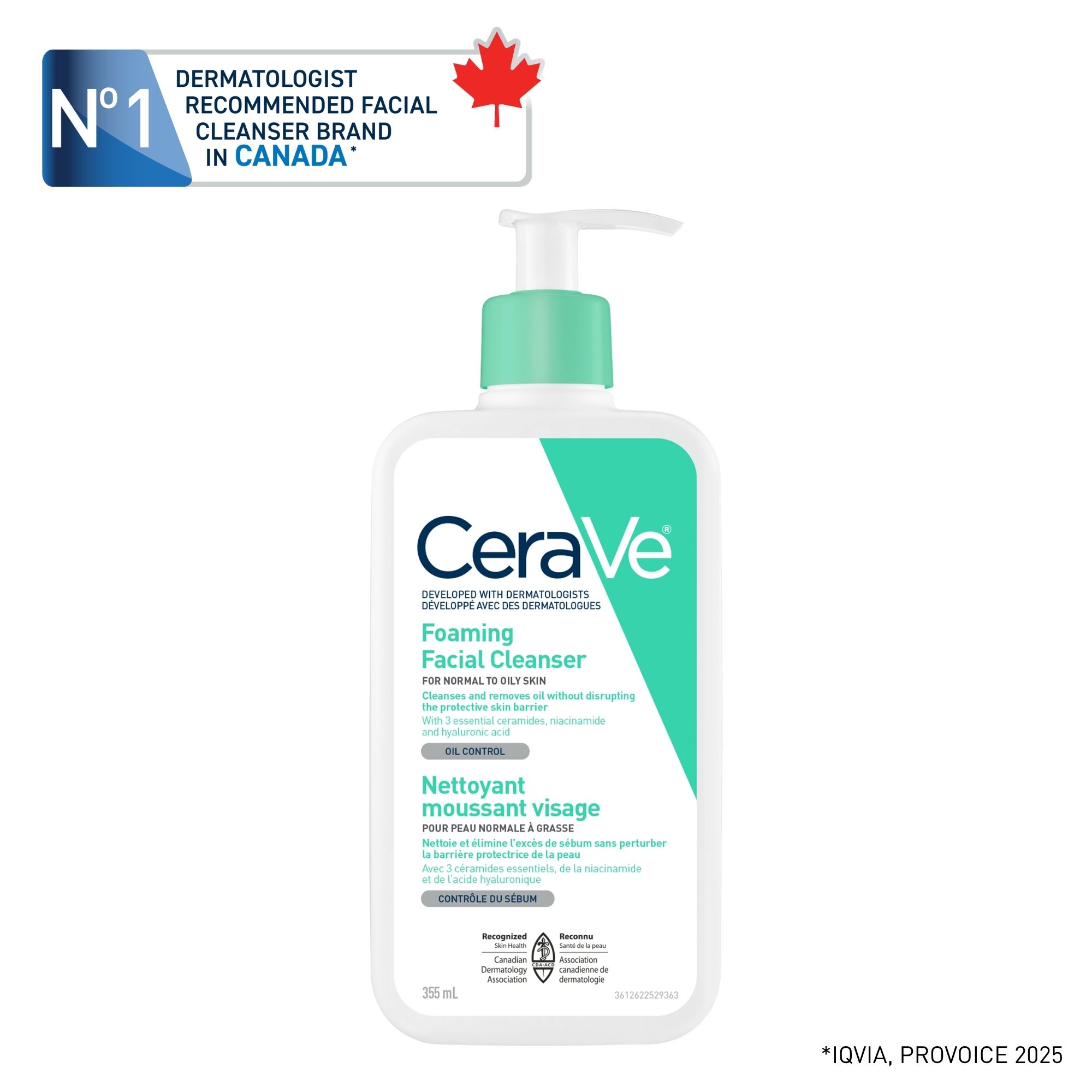 Foaming Facial Cleanser | Removes Excess Oil | CeraVe Canada