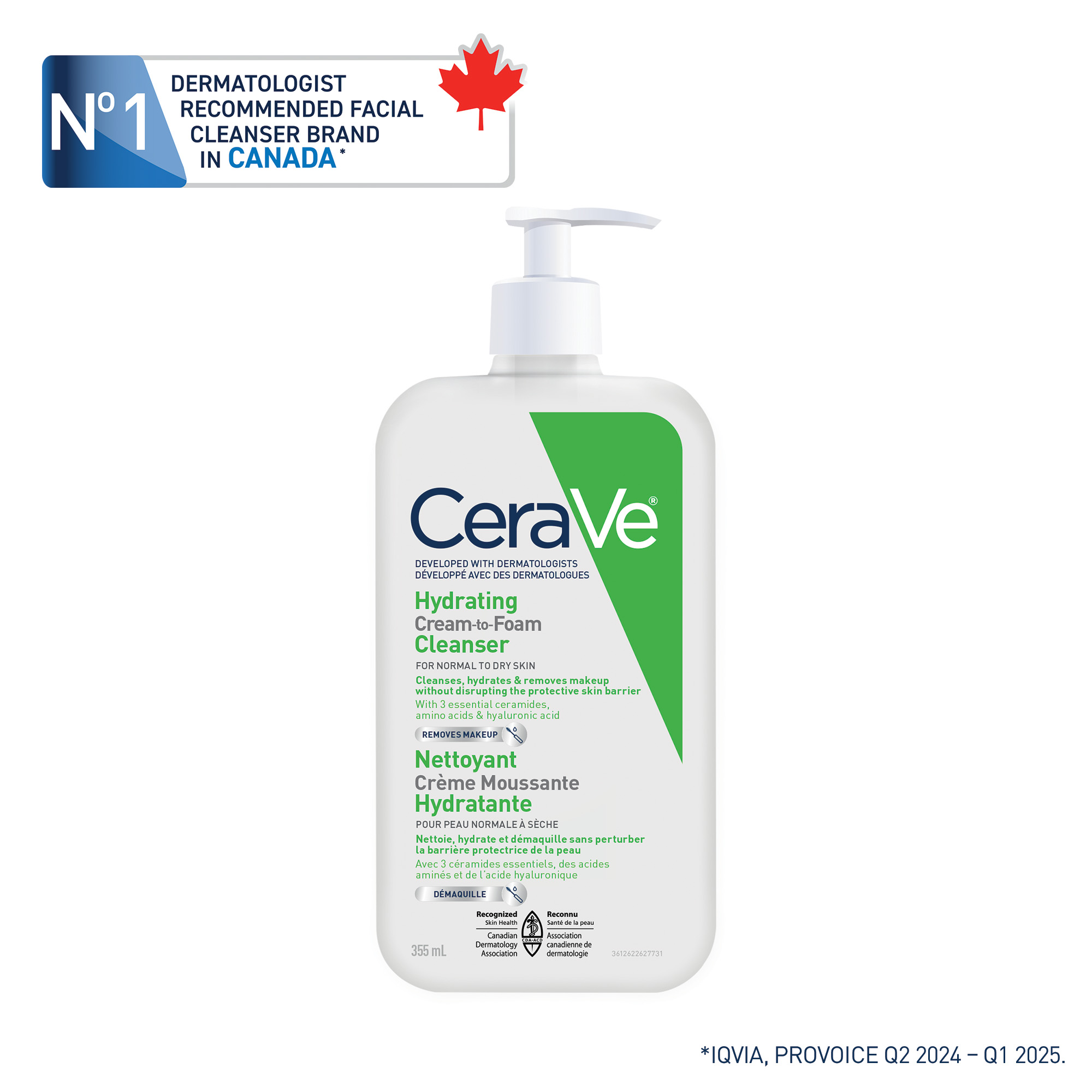 Hydrating Cream-to-Foam Cleanser | Facial Cleanser | CeraVe